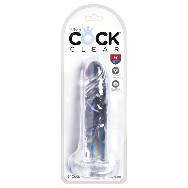 King Cock színtelen dildó 15 cm - 6" Clear