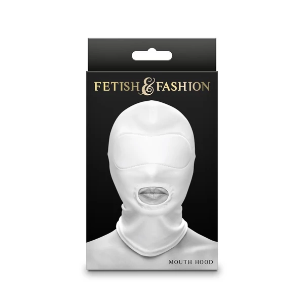 Fehér nyitott szájú fejmaszk Fetish & fashion - mouth hood - white