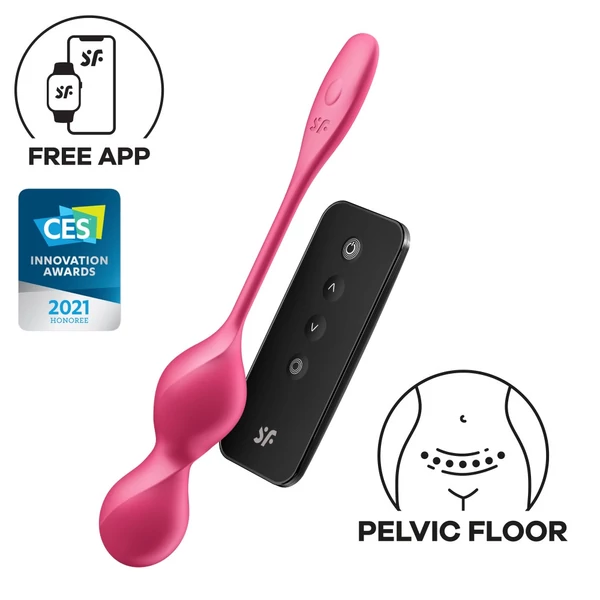 Applikációs és távirányítós vibrációs szilikon kegel golyó Love Birds 2  78g