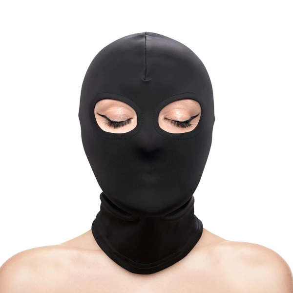 Fekete, nyitott szemű fejmaszk Fetish & Fashion - Eyes Hood - Black