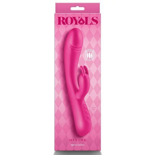 Fűthető nyuszi vibrátor Royals - Divine - Metallic Pink