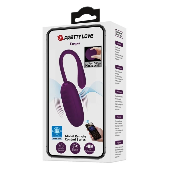 Applikációs vibrációs tojás Pretty Love Casper Purple