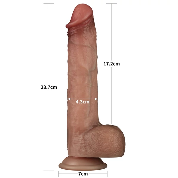 Csúszóbőrös kétrétegű herés dildó 23,7 cm - 9'' Sliding Skin Pro Dual Layer Silicone Dong