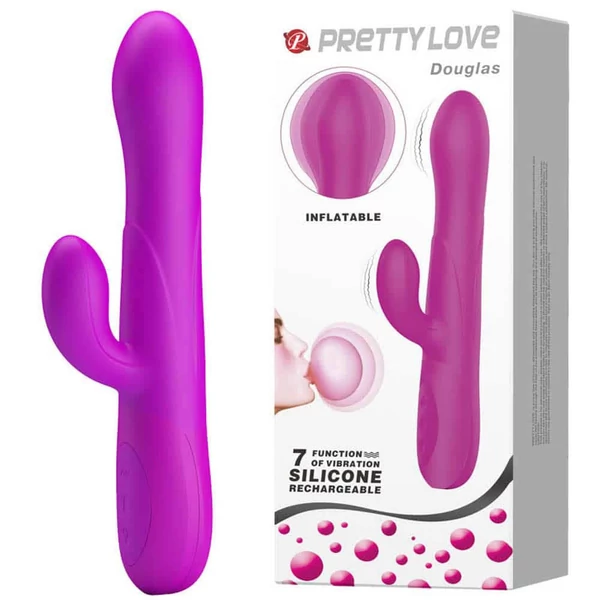 Pumpálható végű klitoriszkaros vibrátor Pretty Love Douglas 25 cm