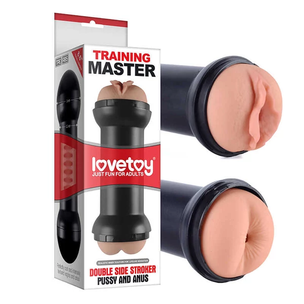 Vagina és ánusz kétoldalas maszturbátor Training Master Double Side Stroker Pussy and Anus Flesh