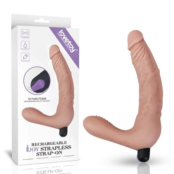 Pánt nélküli dupla vibrátor Rechargeable IJOY Strapless Strap-on Flesh