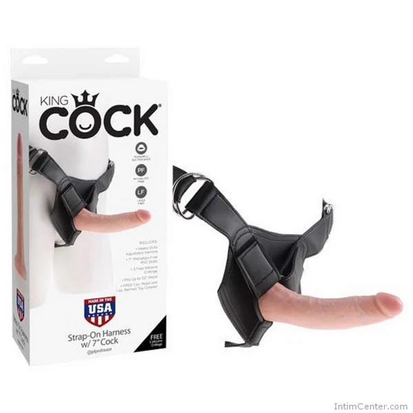 Felcsatolható pénisz King Cock strap-on Harness 18 cm