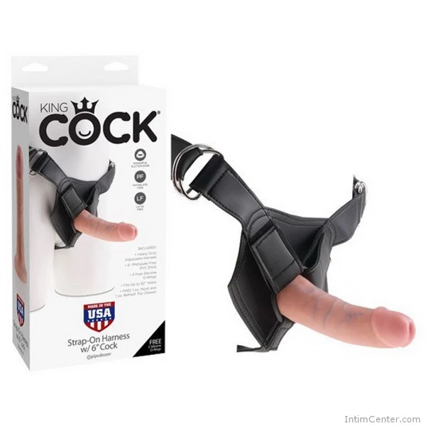 Felcsatolható pénisz King Cock strap-on Harness dildó 15 cm