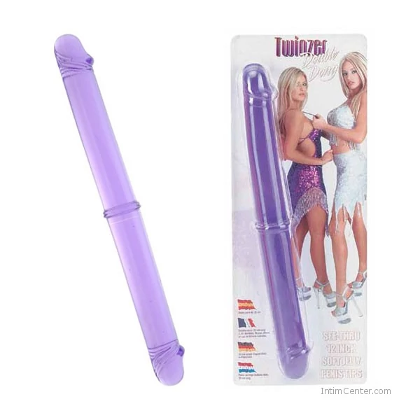 Rugalmas kétvégű zselés dildó Twinzer 30 cm