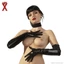 Hosszú latex kesztyű, fekete (S)