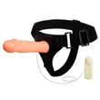 Felcsatolható üreges műpénisz vibrátorral Jessica Strap On 17 cm
