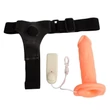 Felcsatolható üreges műpénisz vibrátorral Jessica Strap On 17 cm