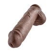 Letapasztható dildó herékkel 11" cock with balls  brown