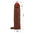 Péniszhosszabbító köpeny heregyűrűvel +2,5 cm Pretty Love Kaile brown