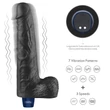Realisztikus vibrátor 10" real softee rechargeable vibrating dildo(black)