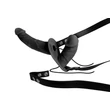 Női felcsatolható dupla vibrátor  Double thruster vibe with harness fekete