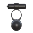 Péniszgyűrű vibrátorral Posable partner double penetrator  black