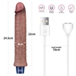 Realisztikus 9.5" real softee rechargeable silicone vibrátor tölthető