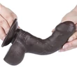 Ultrarealisztikus előbőrös dildó 18 cm sliding skin dual layer dong black 7''