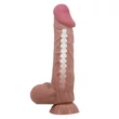Realisztikus csúszóbőrös herés dildó Pretty Love Mendel brown 24 cm