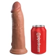 Letapasztható vibrátor 8" dual density vibrating silicone cock  tan