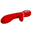 Csiklókaros puha szilikon g-pont vibrátor Pretty Love Thomas Red 20cm