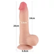 Csúszóbőrös dupla rétegű realisztikus herés dildó 20 cm világos - 8'' Sliding Skin Dual Layer Dong Flesh I