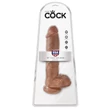 Letapasztható dildó herékkel 10" cock with balls  tan