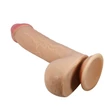 Realisztikus csúszóbőrös herés dildó Pretty Love Emeka flesh 17,5 cm