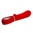 Csiklókaros puha szilikon g-pont vibrátor Pretty Love Thomas Red 20cm