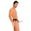 Felcsatolható üreges vibrációs dildó 15 cm - For him or her vibrating hollow strap-on light/black