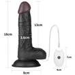 Vibrációs felcsatolható fekete herés dildó 17,7cm - Vibrating easy strapon set 7.0'' black