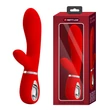 Csiklókaros puha szilikon g-pont vibrátor Pretty Love Thomas Red 20cm