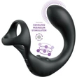 Távirányítós forgó funkciós prosztata vibrátor péniszgyűrűvel - Anal fantasy Alite Ass-gasm taint-alizer black