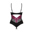 Alul nyitott rózsamintás body Rosenty crotchless teddy M/L