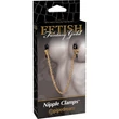Mellbimbó csipesz lánccal Chain nipple clamps  gold/black