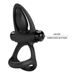 Vibrációs péniszgyűrű herepgyűrűvel és csiklóizgatóval Pretty Love vibration cockring black