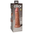 Letapasztható vibrátor 8" dual density vibrating silicone cock  tan