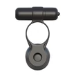 Péniszgyűrű vibrátorral Posable partner double penetrator  black