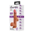 Realisztikus letapasztható barna dildó vibrációval 21,8 cm - Beautiful Bahamut 8,5" vibrating dildo brown