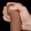 Ultrarealisztikus előbőrös dildó 18 cm sliding skin dual layer dong brown 7"