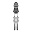 Fekete csipkés testharisnya - Bodystocking f240 s/m/l