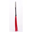 Korbács Calf leather handle saddle leather tails piros