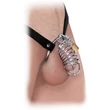 Péniszketrec acélból Extreme chastity belt  silver/black