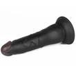 Felcsatolható fekete herés dildó állítható hámmal 19 cm - Easy strapon set 7.5'' black