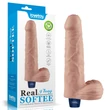 Realisztikus 23 cm-es vibrátor 9" real softee rechargeable vibrating dildo (testszínű)