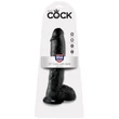 Letapaszható dildó herékkel 10" cock with balls  black
