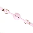 Szájgolyó White & pink fairy goat leather ball gag