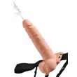 Felköthető ejakuláló dildó 7" squirting hollow strap-on light black