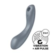 Három izgatású vibrátor Curvy trinity 1 kékesszürke 17,5 cm